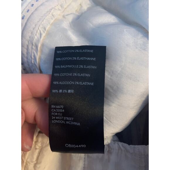 Anthropologie womens size 10 medium essential slim blue white stripe trouser pan - Picture 8 of 9